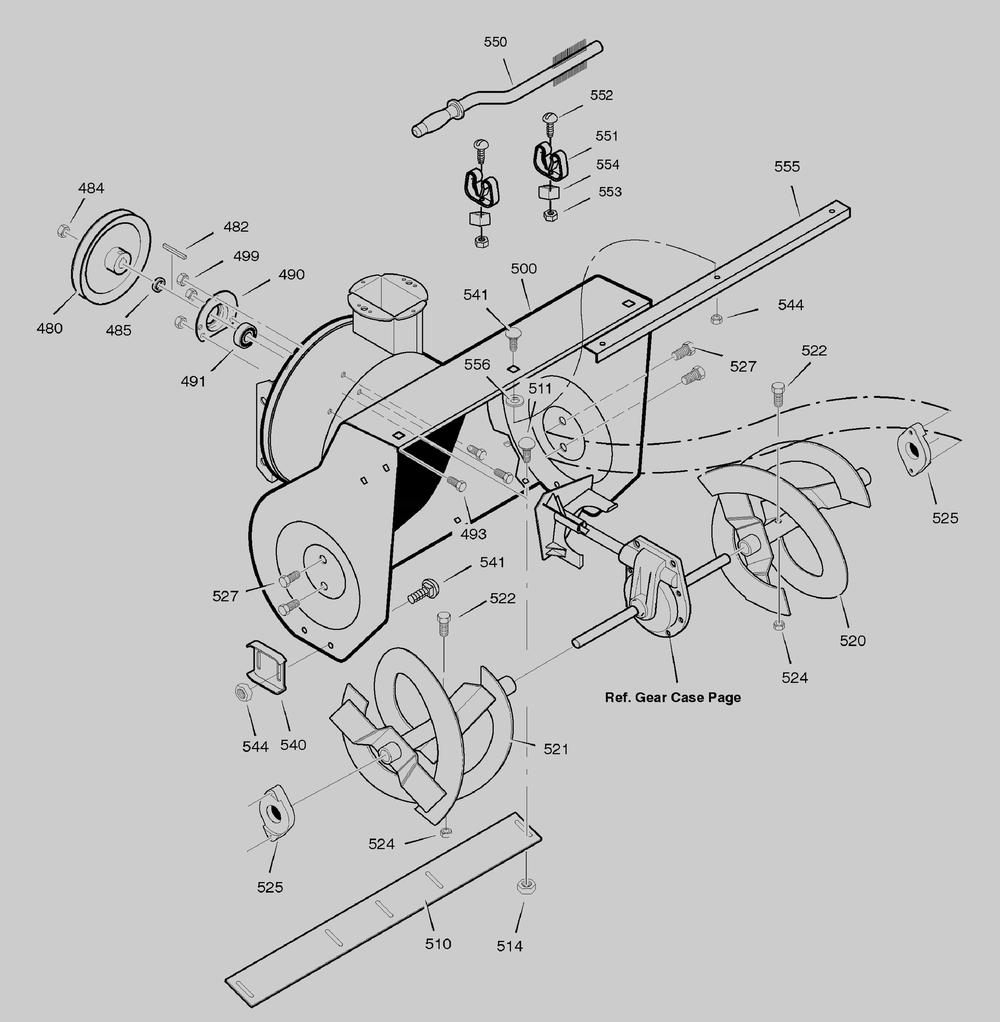 Auger Housing Diagram and Parts List for 633134X54C 2004 Briggs and Stratton Snow Blower